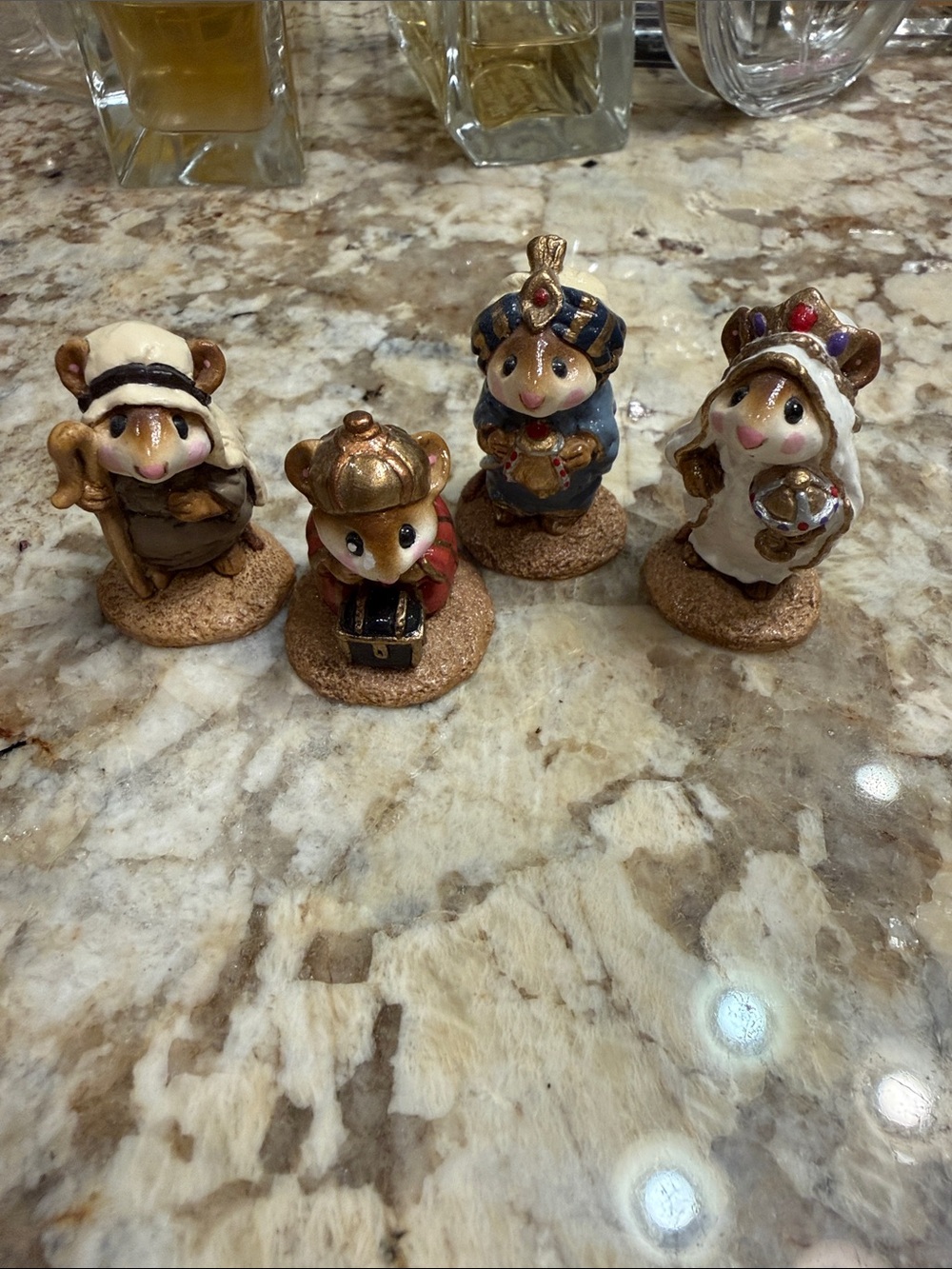 Wee Forest Folk Wisemen Set of 3 and 1 Shepherd for Christmas Nativity